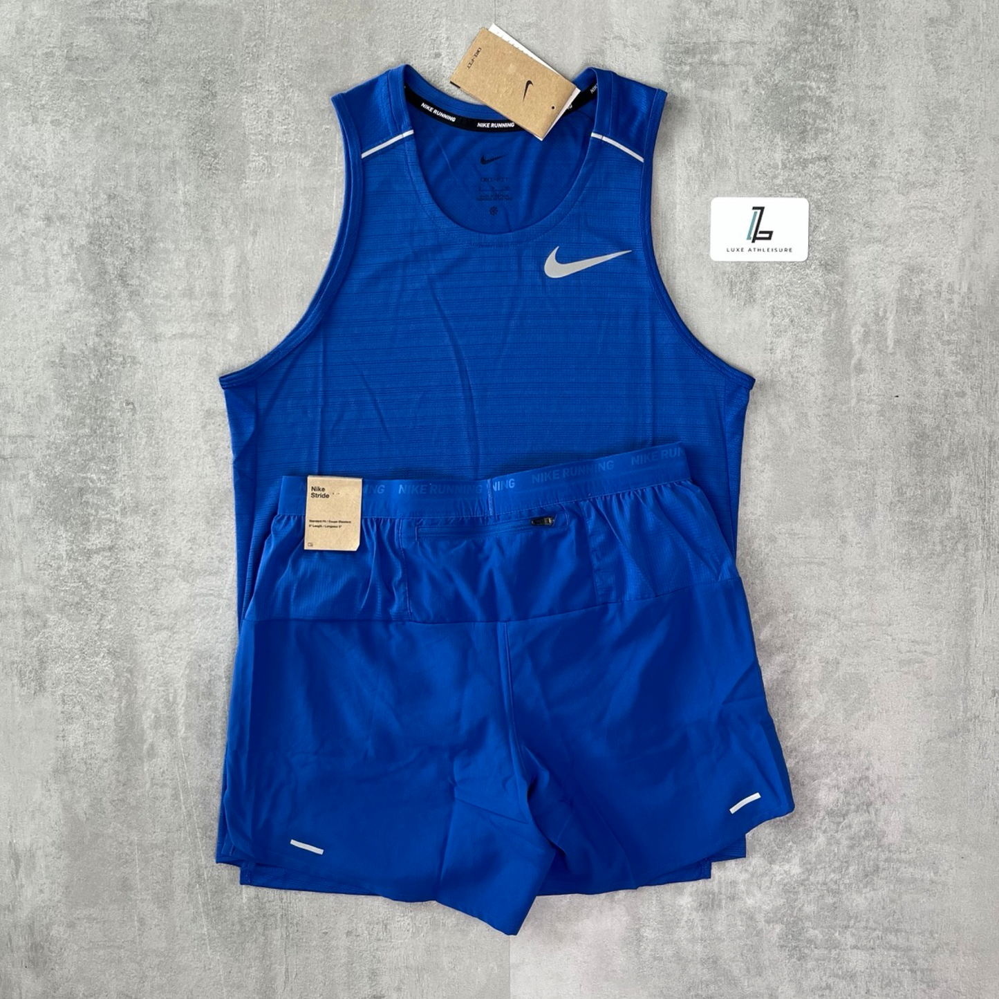 NIKE MILER 1.0 VEST & 5” STRIDE SHORTS SET ‘GAME ROYAL’