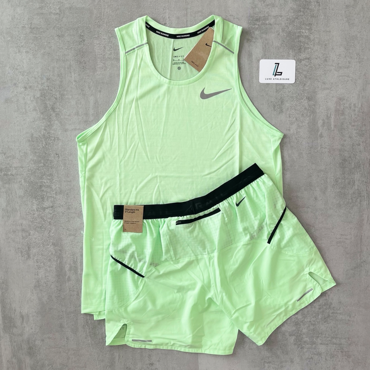 NIKE MILER 1.0 VEST & 5” STRIDE SHORTS SET ‘VOLT’