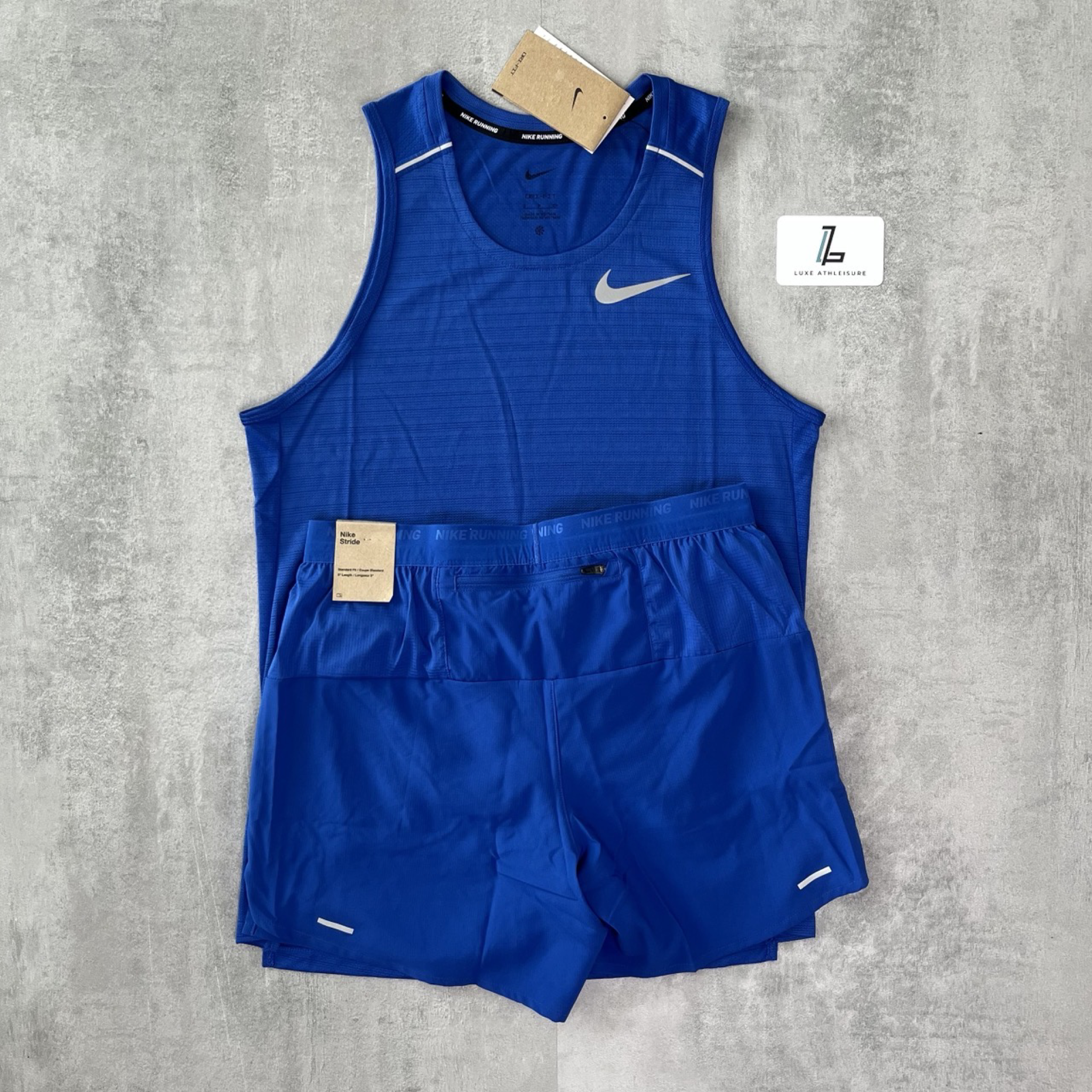 NIKE MILER 1.0 VEST & 5” STRIDE SHORTS SET ‘GAME ROYAL’