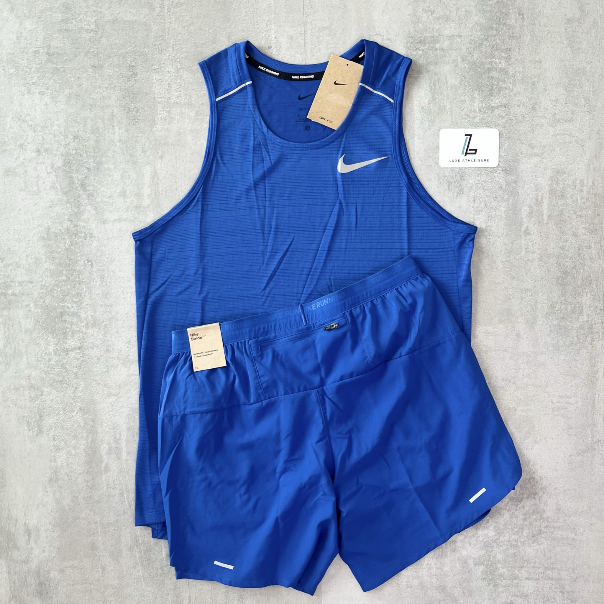NIKE MILER 1.0 VEST & 7” STRIDE SHORTS SET ‘GAME ROYAL’