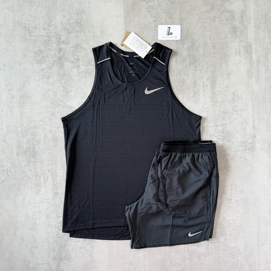NIKE MILER 1.0 VEST & 7” STRIDE SHORTS SET ‘BLACK’