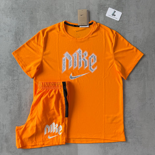 NIKE RUN DIVISION MILER & 5” CHALLENGER SHORTS SET ‘LASER ORANGE’
