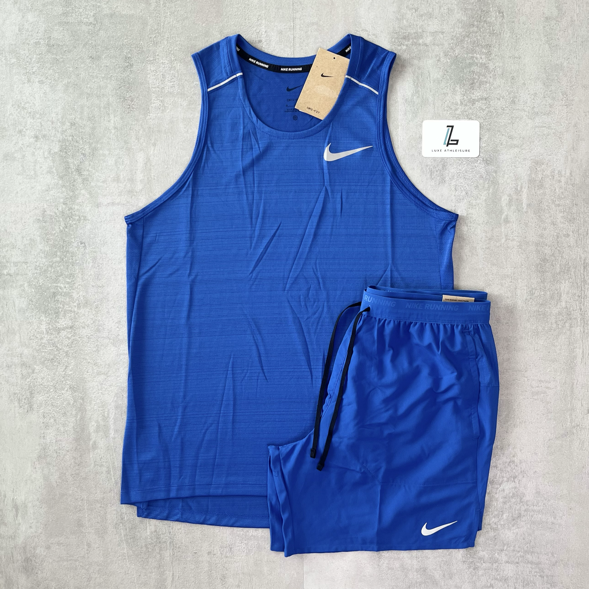 NIKE MILER 1.0 VEST & 7” STRIDE SHORTS SET ‘GAME ROYAL’